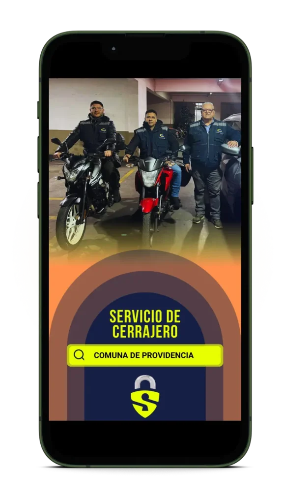 Técnicos de Cerrajería Urgencias a Domicilio en motos listos para atender en Providencia